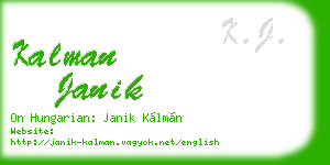 kalman janik business card